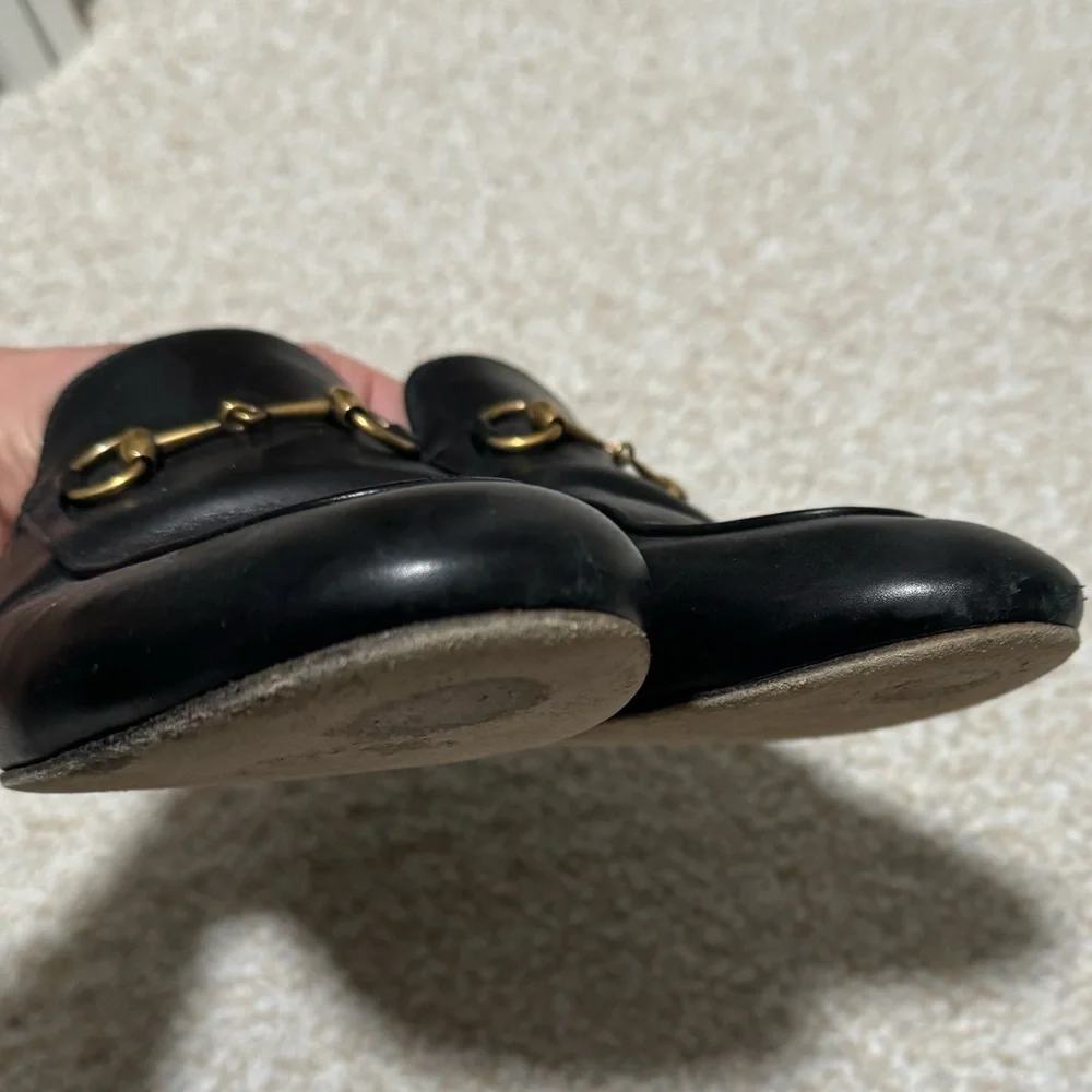 AUTHENTIC Gucci WOMEN'S PRINCETOWN LEATHER SLIPPER mule slide loafers size 40 - Picture 5 of 9